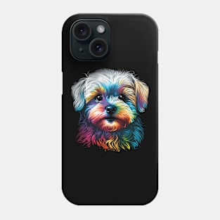 Colorful Maltese Pop Art Puppy Dog Face Phone Case