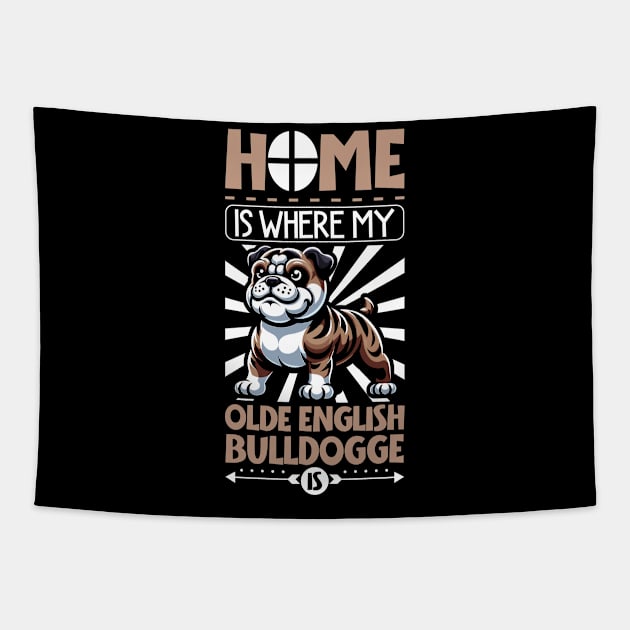 Home is with my Olde English Bulldogge Tapestry by Modern Medieval Design