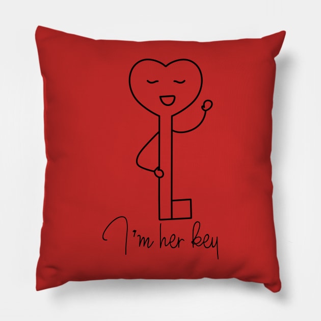 Couple lock and key design; valentine day Pillow by Sadafart