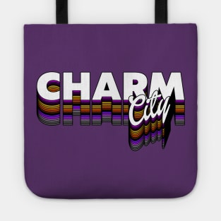 Charm City ))(( Baltimore City Pride Retro Font Tote