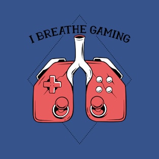 Funny Gamer Gift 'Controller Lungs' Video Gaming Merch Design T-Shirt