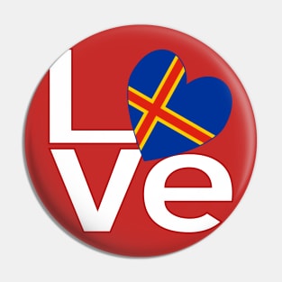 Red Aaland Islands Love in White Pin