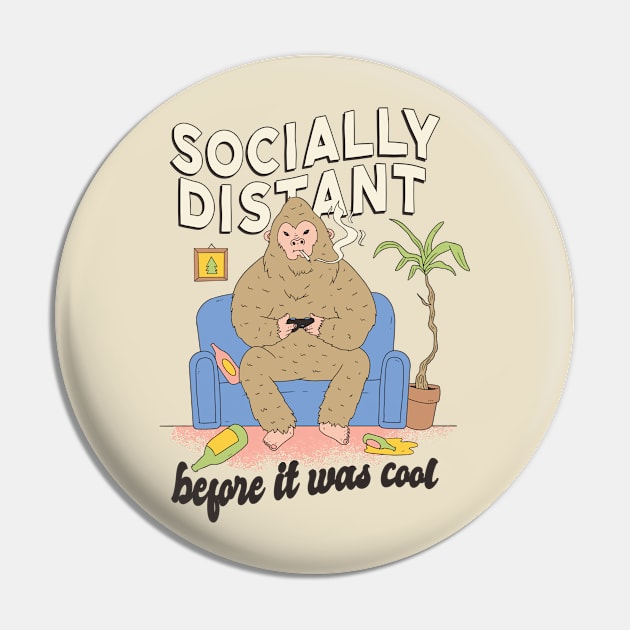 Socially Distant Bigfoot Pin by Safdesignx