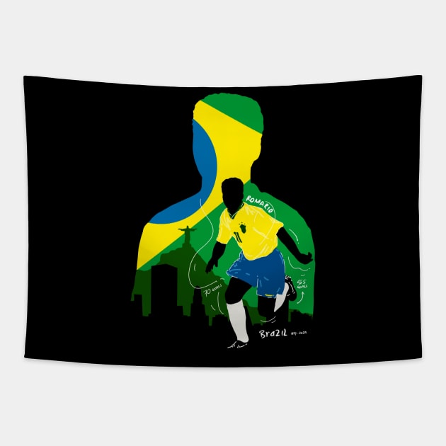 Brazil soccer legend series 01 Tapestry by BAJAJU