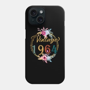 60 Years Old Gifts Vintage 1964 Floral 60th Birthday Party Phone Case