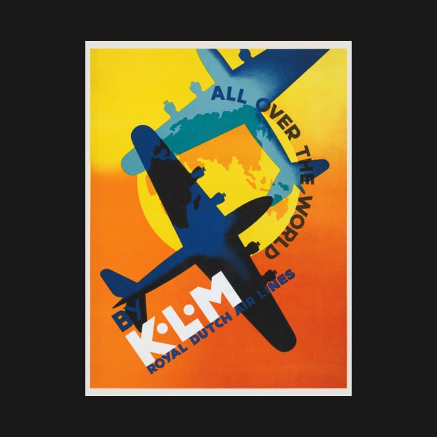 KLM All Over the World Vintage Poster 1930s by vintagetreasure