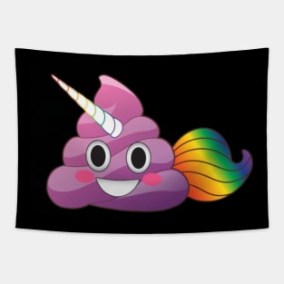 Cute Magical Unicorn Poop with Rainbow Tail Tapestry