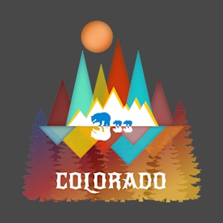 Colorado Nature Life Outdoors Mountains Bear Lover Abstract Triangles T-Shirt