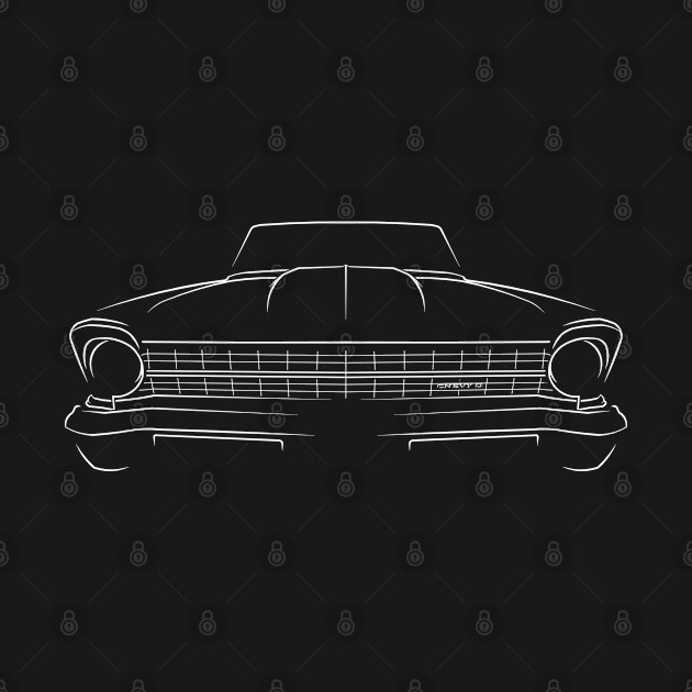 1967 Chevy II Nova - front stencil, white - Muscle Car - T-Shirt