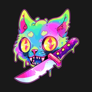 Psychedelic Rave Cat EDM Trippy Festival T-Shirt