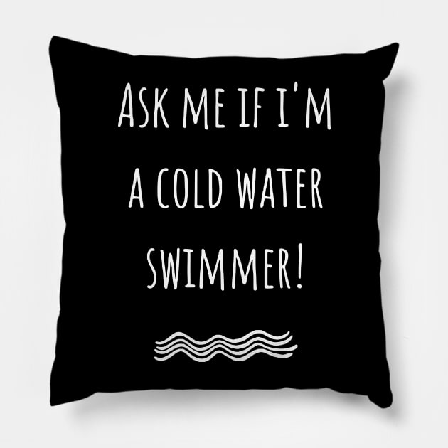 Cold water swimming. Pillow by Ac Vai