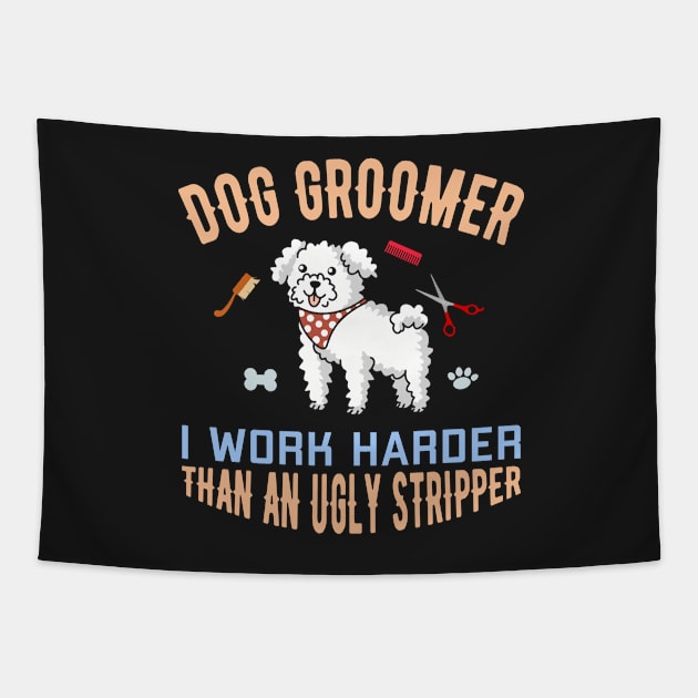 Funny Dog T-shirt for doggy day care workers Tapestry by UmagineArts