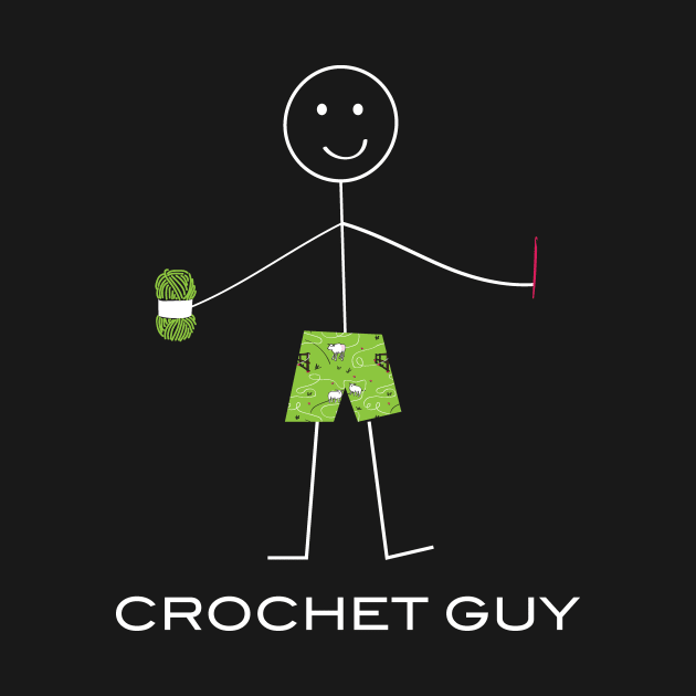 Funny Mens Crochet Guy Illustration by whyitsme