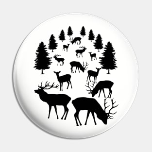 wild deer forest, red deer, animals, hunting Pin