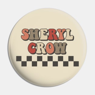 Sheryl Crow Checkered Retro Groovy Style Pin