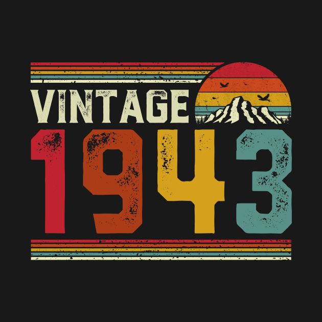 Vintage 1943 Birthday Gift Retro Style by Foatui