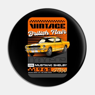 Retro V8 Mustang Car Pin