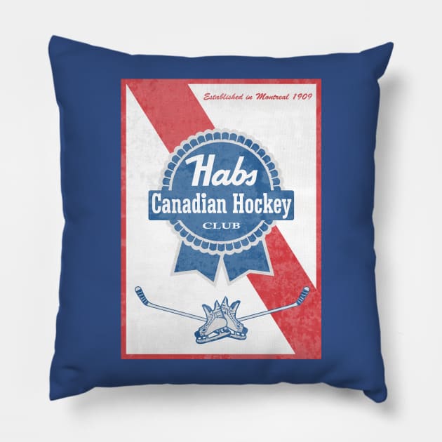 Habs Blue Ribbon Pillow by DesignsByDrew