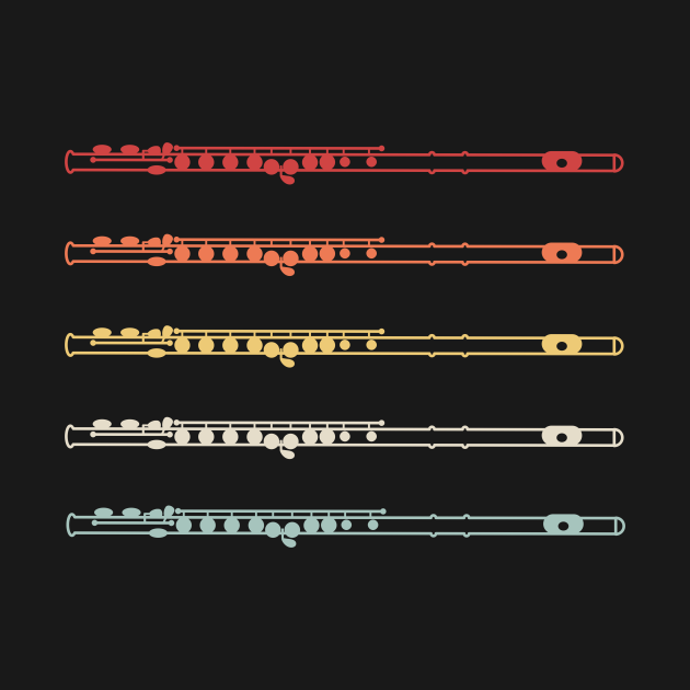 Retro 70s Style Flutes Marching Band Marching Band TShirt