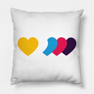 Poly Pride Hearts - (New Pride Colors!) Pillow