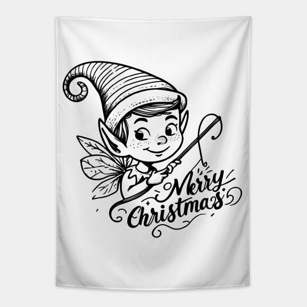 Festive Cartoon Delights: Elevate Your Holidays with Cheerful Animation and Whimsical Characters! Tapestry by insaneLEDP