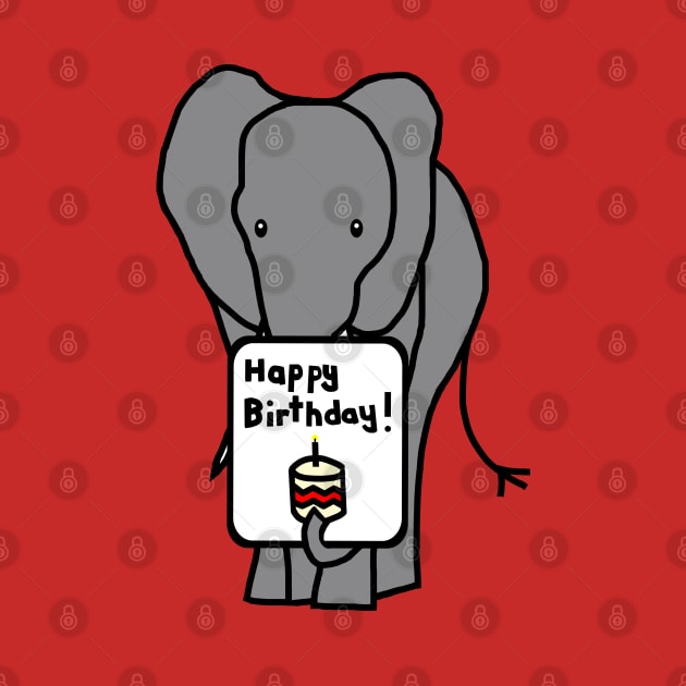 Animals Birthday Greetings Elephant says Happy Birthday by ellenhenryart