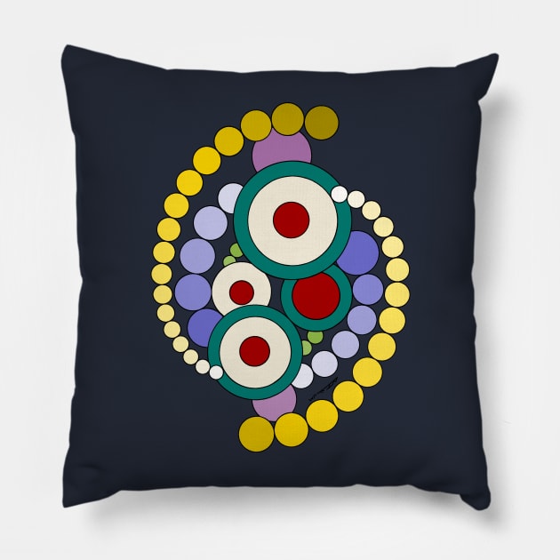 Circles Abstract Artwork Pillow by AzureLionProductions
