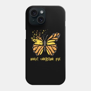 Accept Understand Love Butterfly Autism Awareness Phone Case