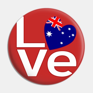 White Red Australian LOVE Pin