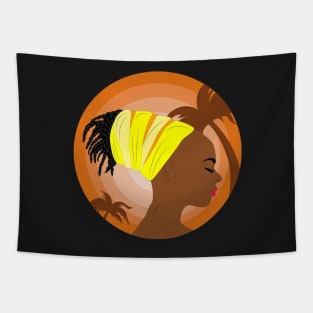 Big Curly Afro Natural Hair Black Woman Tapestry