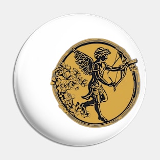 Golden Archer Angel with Floral Accents No. 683 Pin