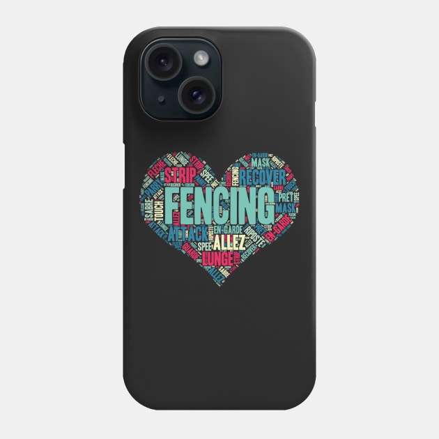 Fencing Heart Saber Epee Fence Gift product Phone Case by theodoros20