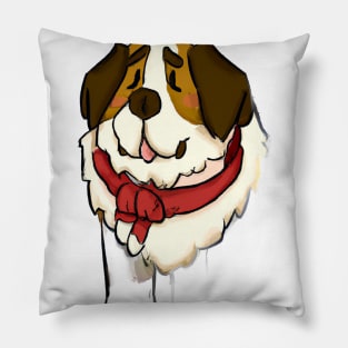 Cute St. Bernard Drawing Pillow