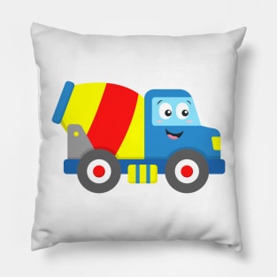 Concrete Truck Cement Mixer Construction Vehicle Baby Toddler Boys Pillow