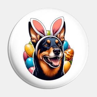 Working Kelpie Celebrates Easter with Bunny Ear Headband Pin