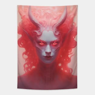 Ethereal Pink Female Demon Tapestry