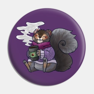 Coffee Squirrel Pin