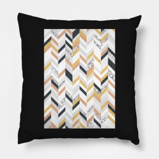 Marble & Gold Chevron Pillow