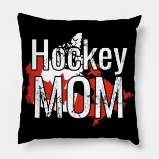 Hockey Mom with Canadian Flag over Canada Pillow