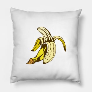 illustration of half peeled banana Pillow