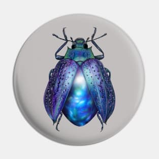 Black Opal Beetle Pin