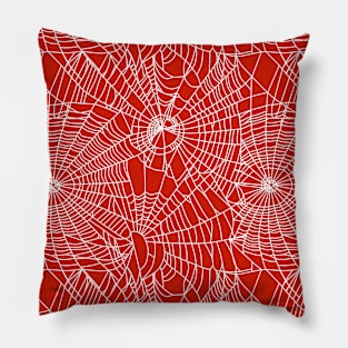 Blood Red Spider Webs Pillow