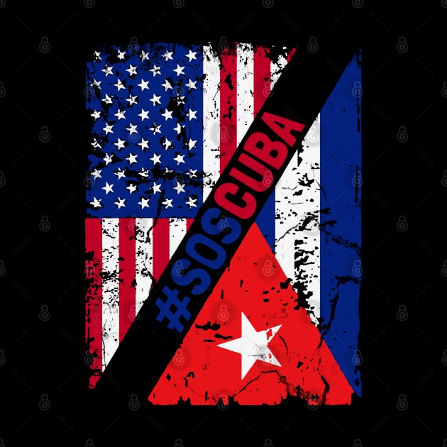 SOS Cuba Flag Free Cuba Libre 2021 by dyazagita