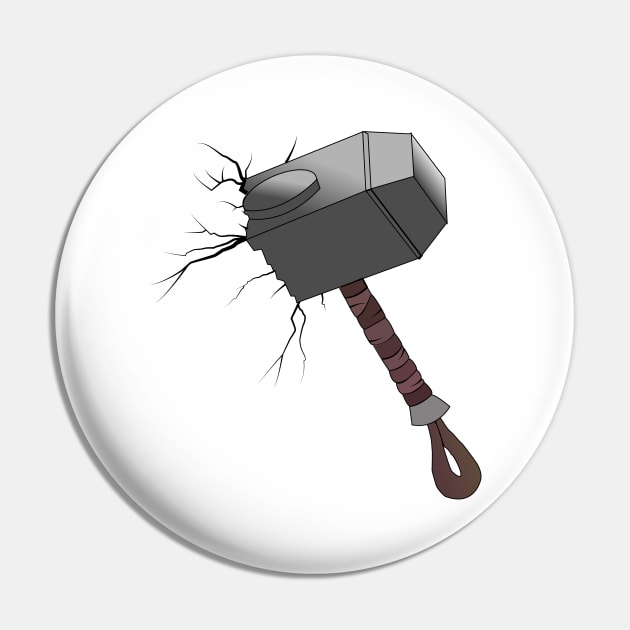 Mjolnir Thor's Old Hammer Pin by TeeTrendz