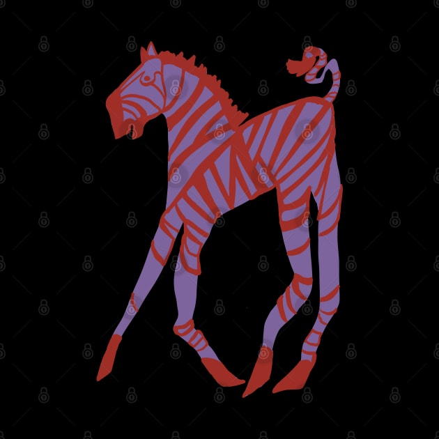 Purple and red zebra by Shadoodles