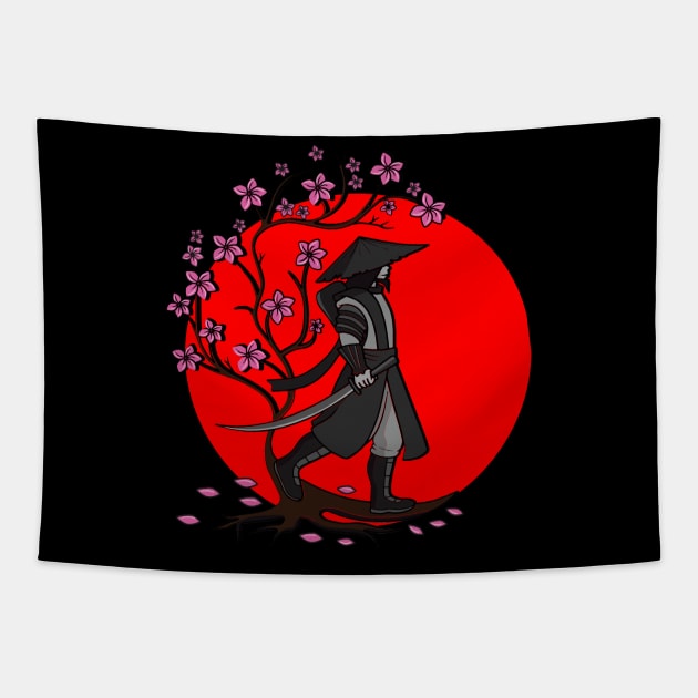 Sakura Samurai Tapestry by Design Seventytwo