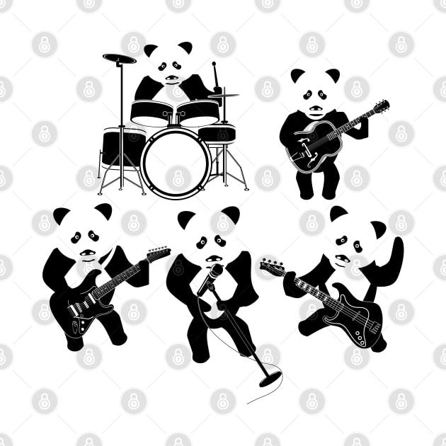 Panda Bear Rock Band by mailboxdisco