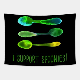 I Support Spoonies! (Green) Tapestry