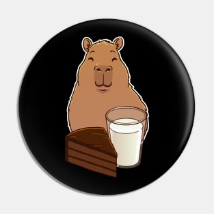 Capybara Chocolate Cake and Milk Pin