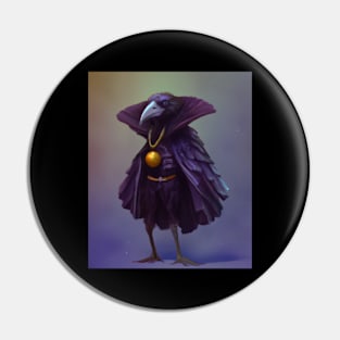 Raven in a Halloween costume Pin
